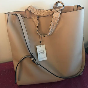 Jules Kae Blush Vegan Tote with Cross body strap